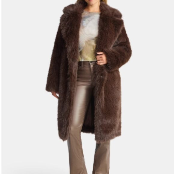 Madden NYC Women's Oversized Faux Fur Coat Size S/M - Picture 2 of 10